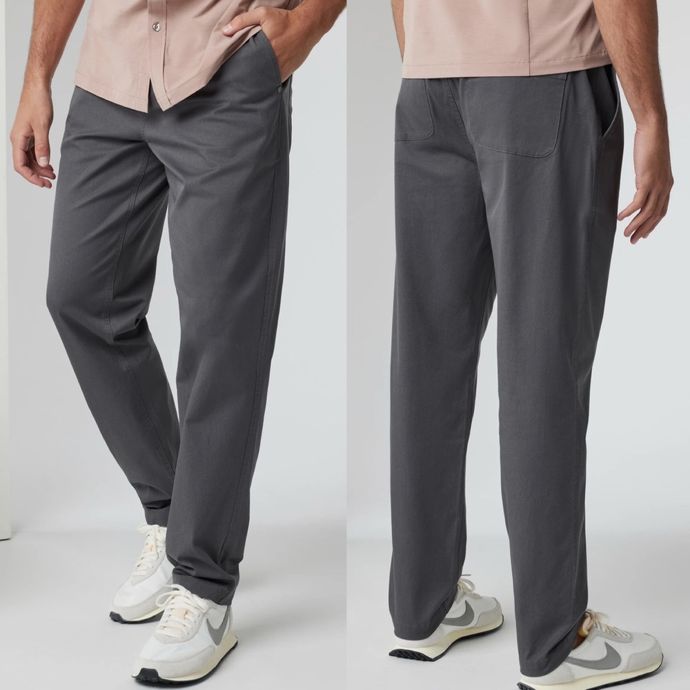 Vuori All Ways Elastic Waist Pant Grey Size M Outdoor Athleisure Sporty Dressy